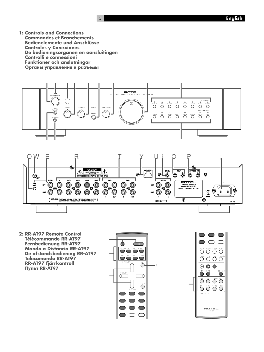 Rotel RC-1082 owner manual English, +10 