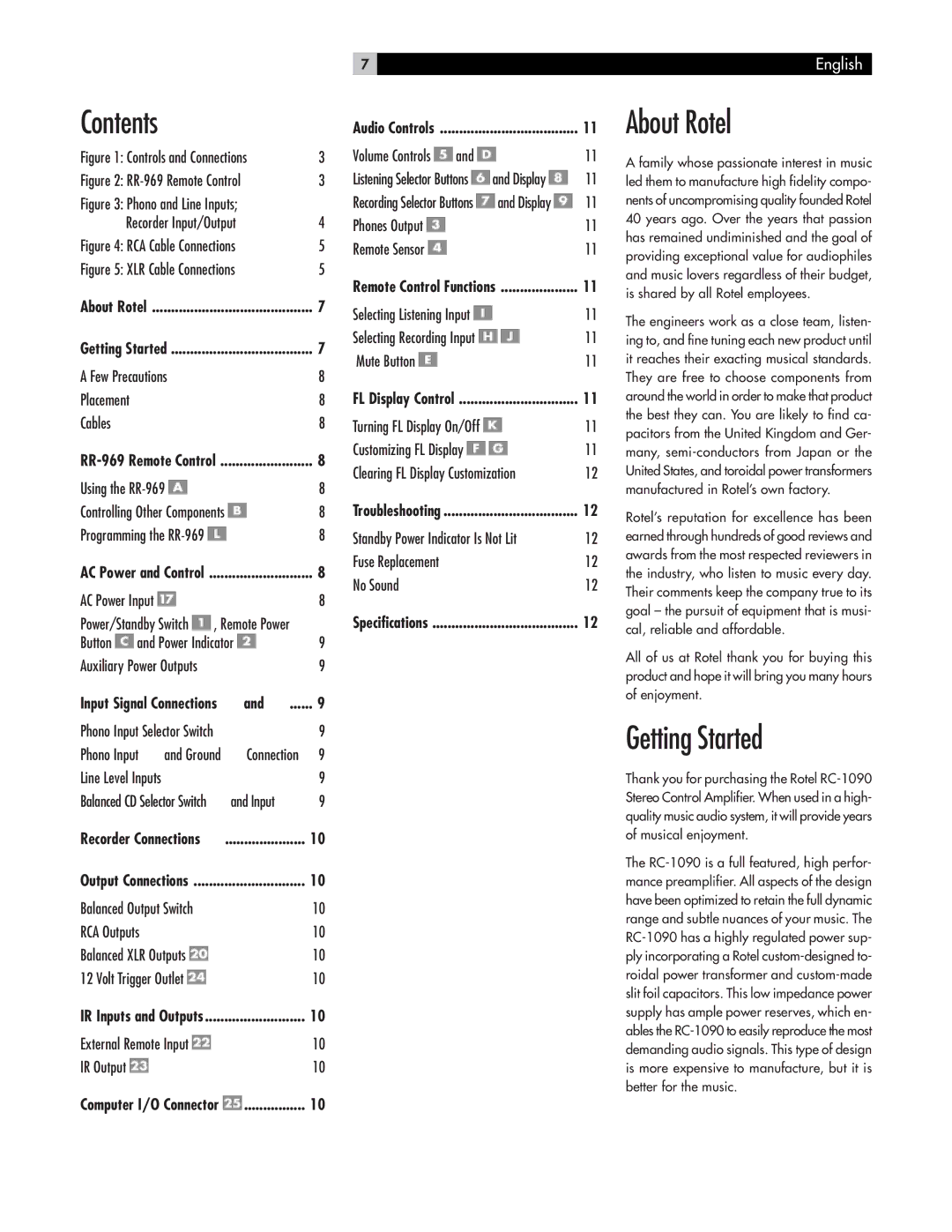 Rotel RC-1090 owner manual About Rotel, Getting Started 