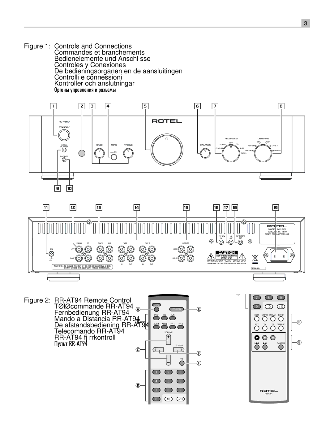 Rotel RC-1550 owner manual Qsx 