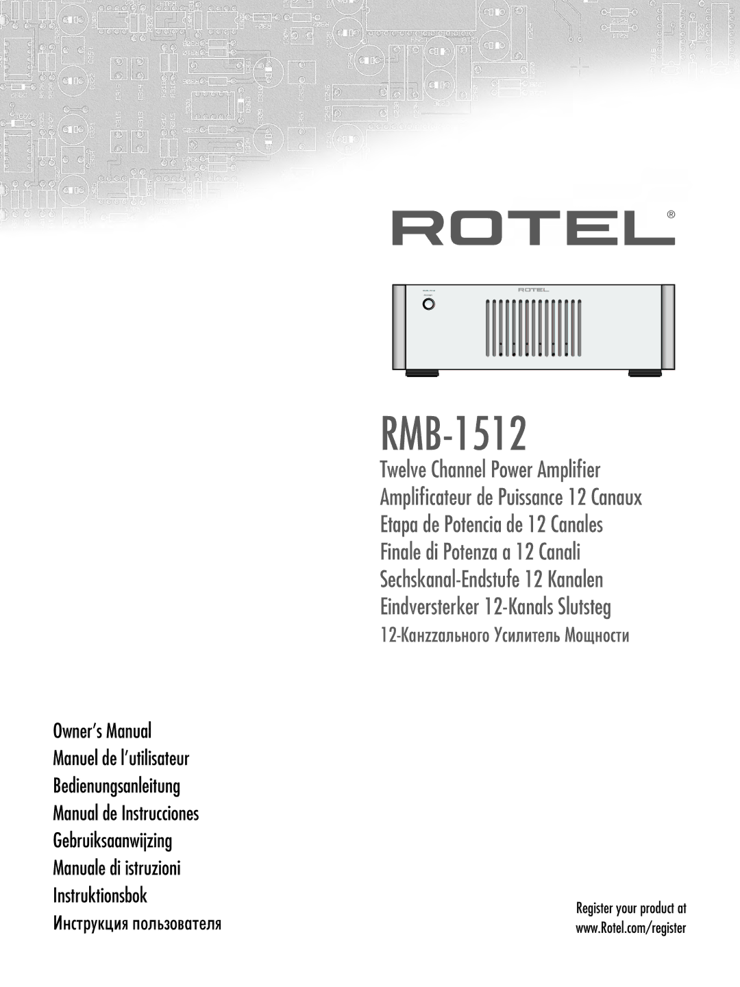 Rotel RC-1580 owner manual RMB-1512 