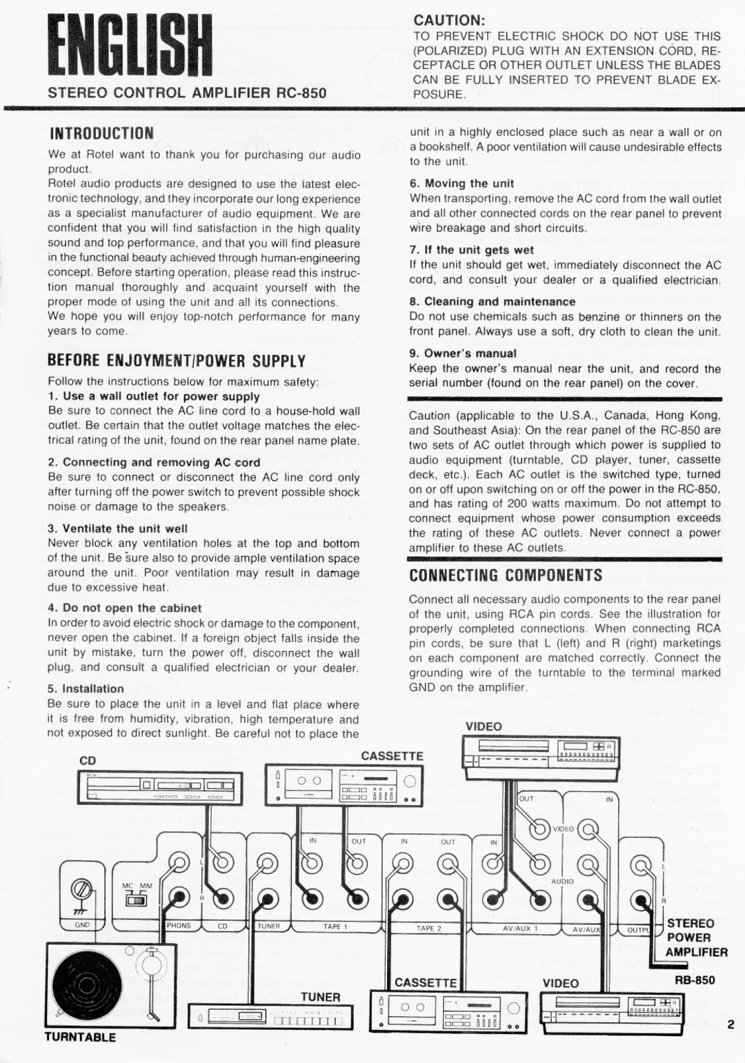 Rotel RC-850 manual 