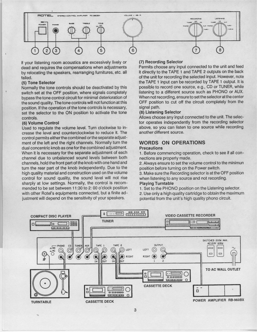 Rotel RC-960BX manual 