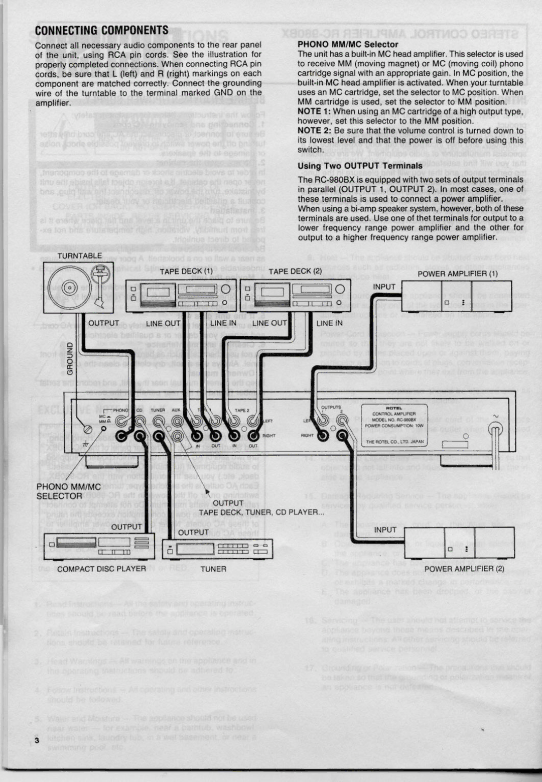 Rotel RC-980BX manual 