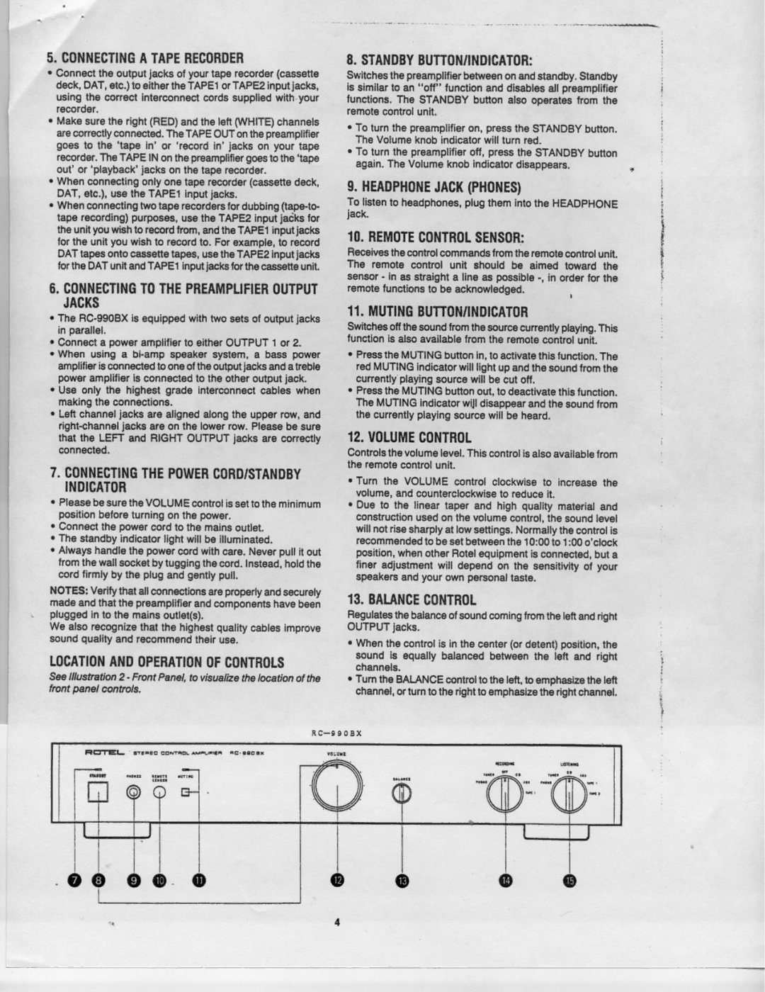 Rotel RC-990BX manual 