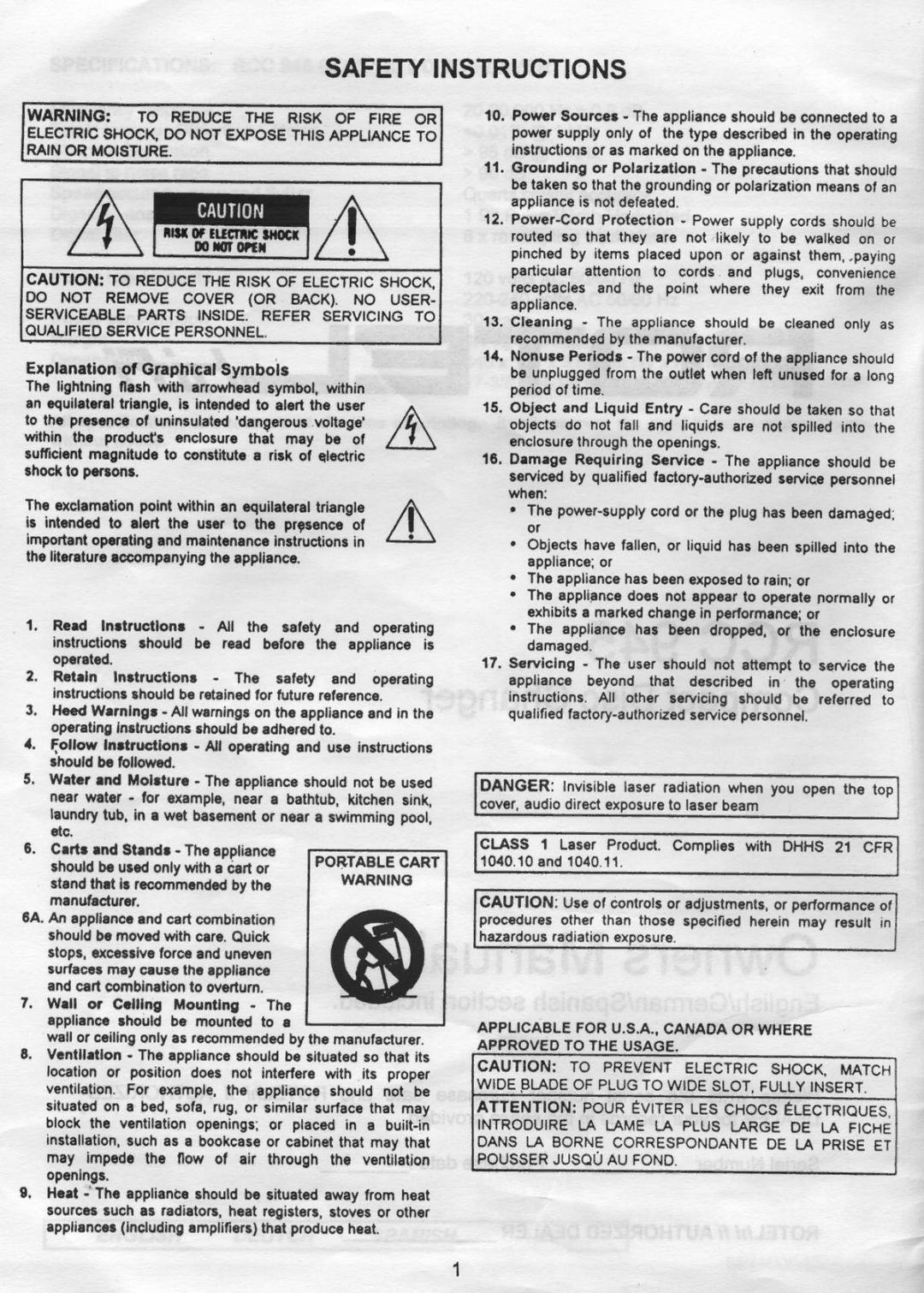 Rotel RCC 945 manual 