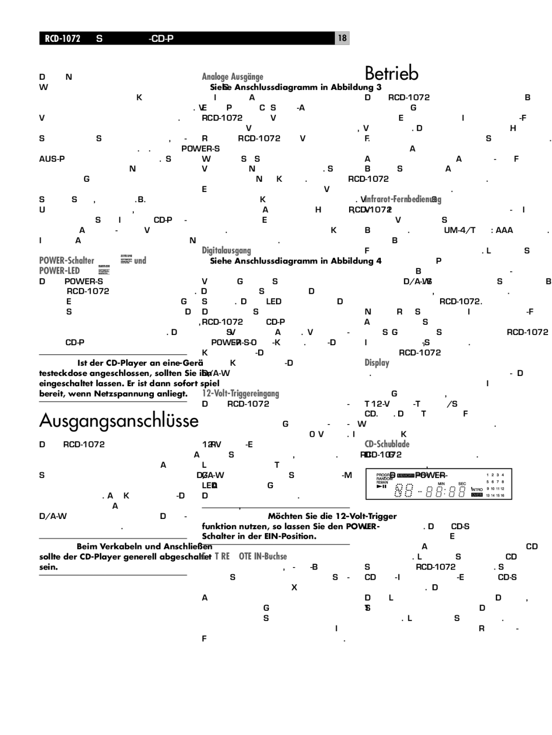Rotel RCD-1072 owner manual Betrieb, Power-Led 