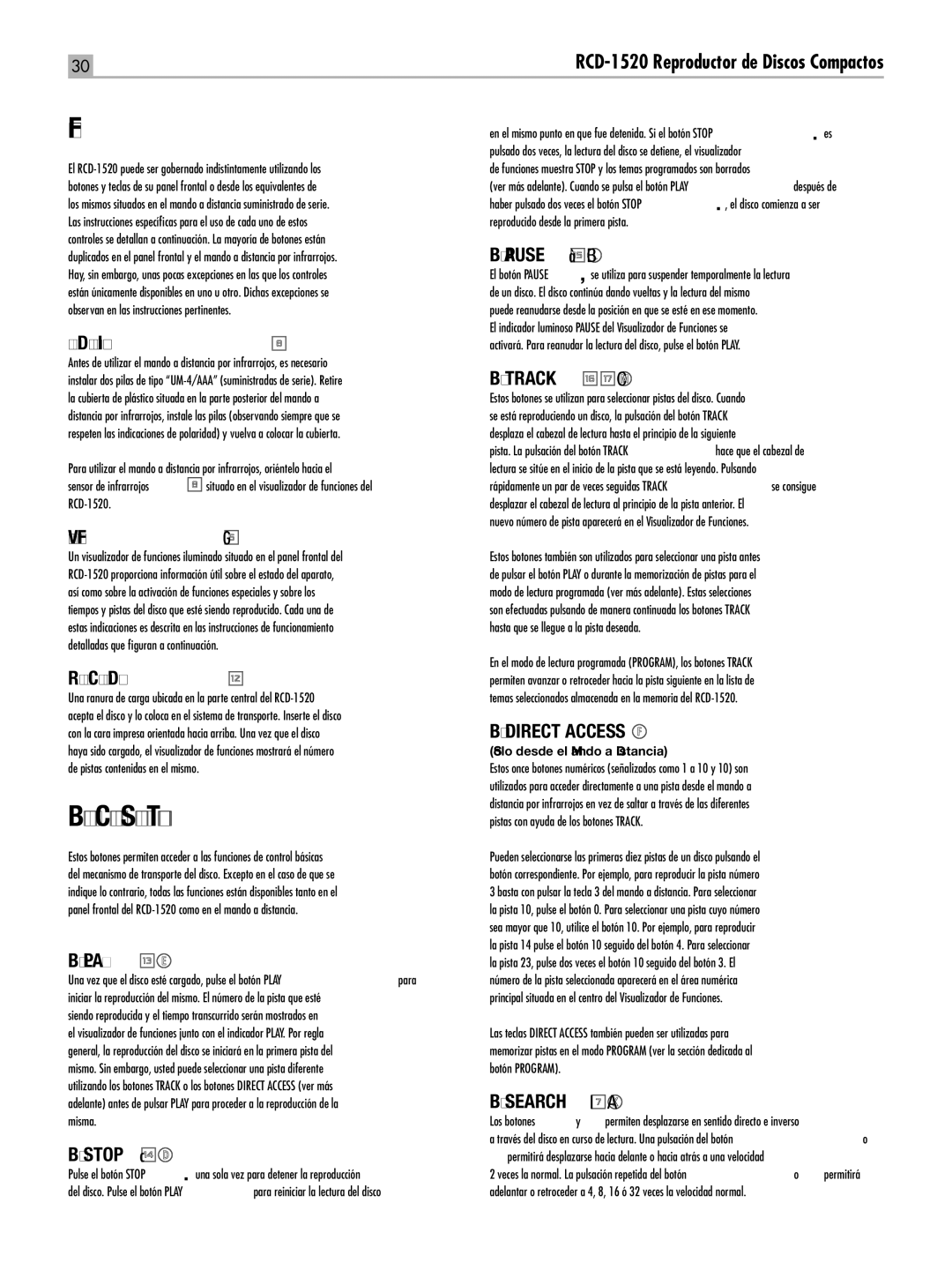 Rotel RCD-1520 owner manual Funcionamiento 