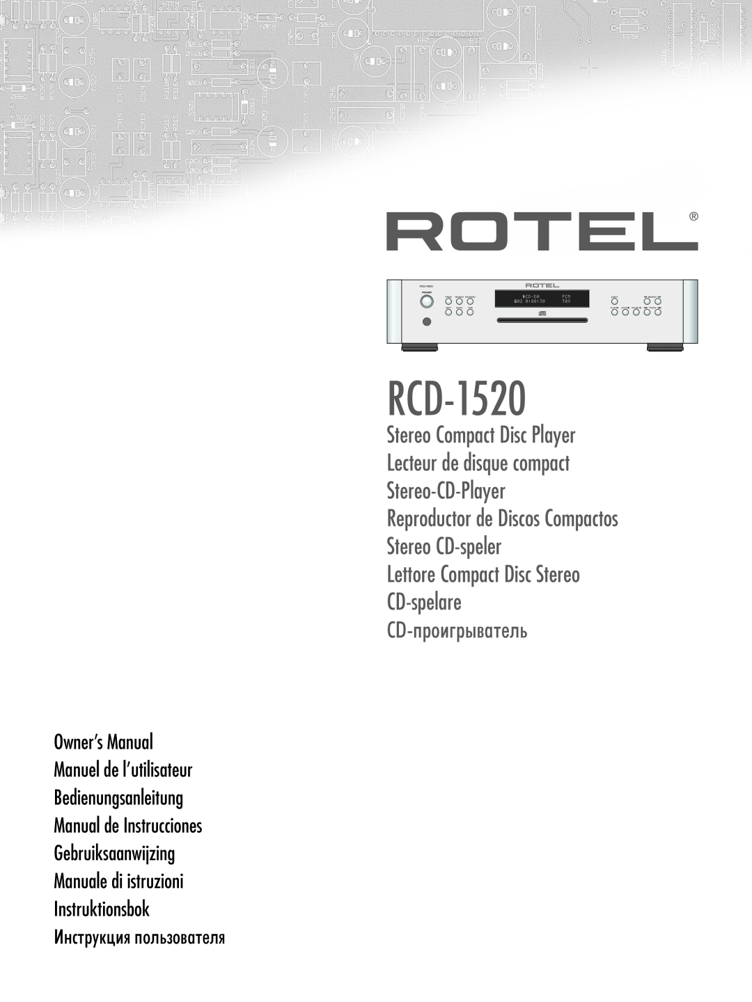 Rotel RCD-1520 owner manual 