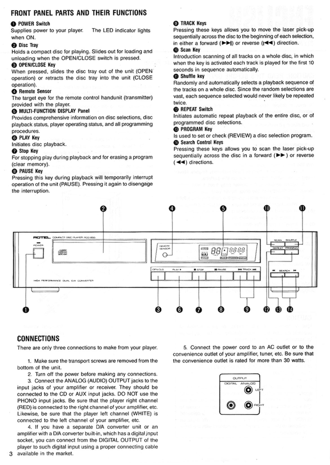 Rotel RCD-855 manual 