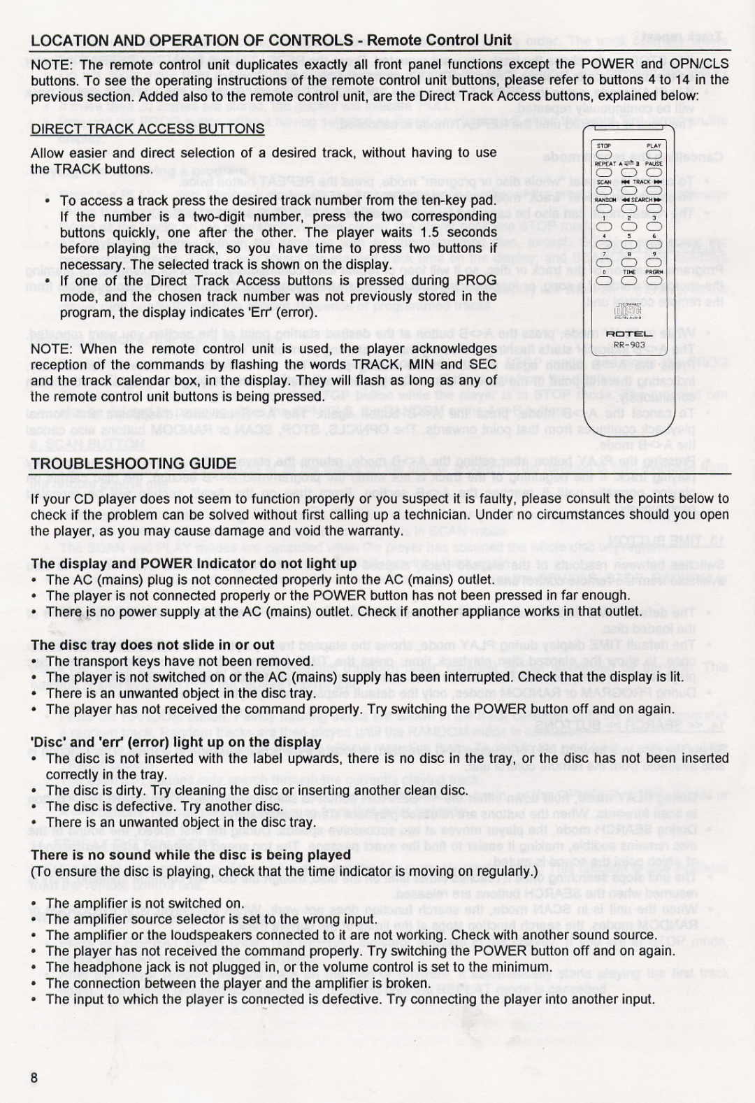 Rotel RCD-945AX manual 