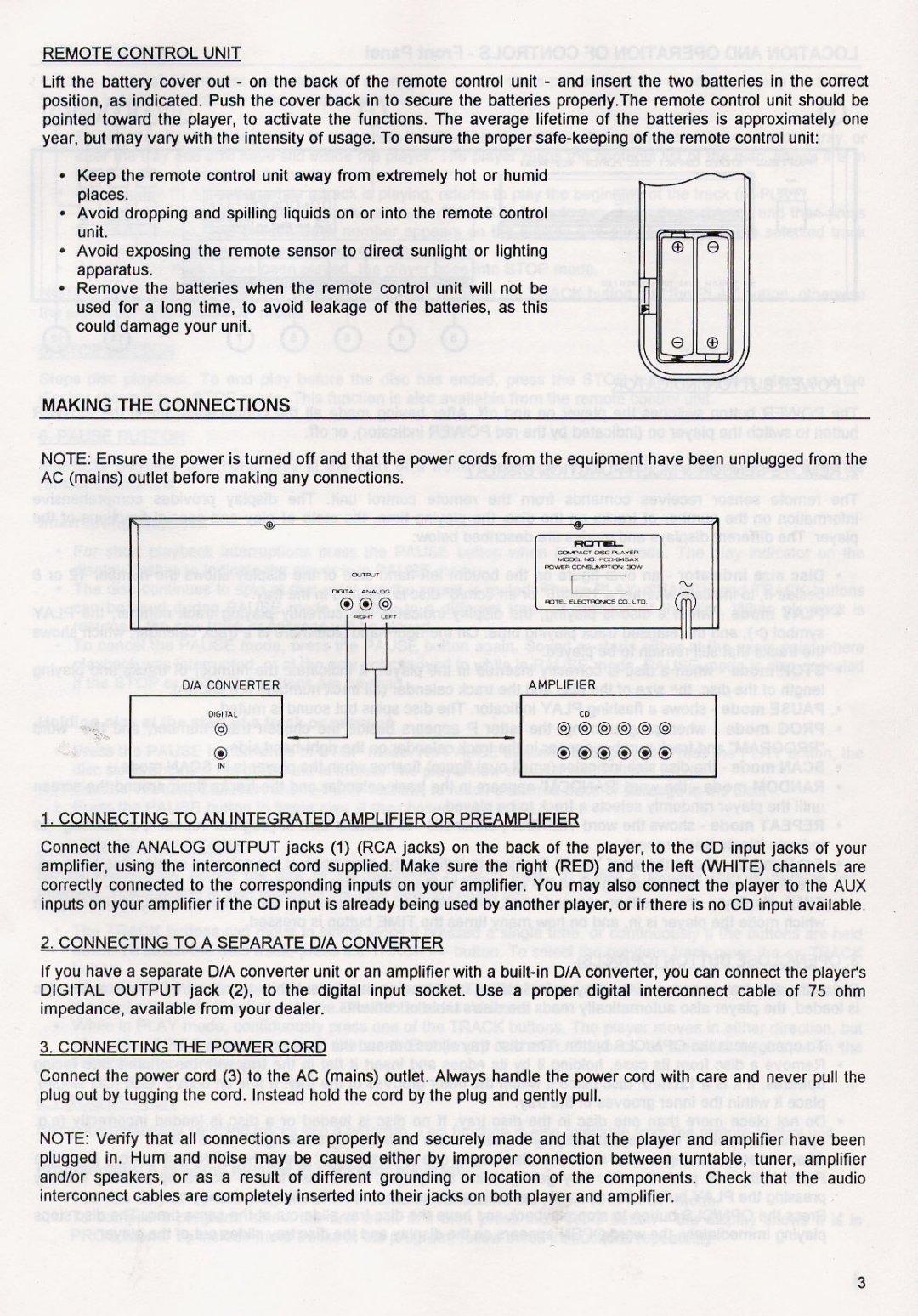 Rotel RCD-945AX manual 