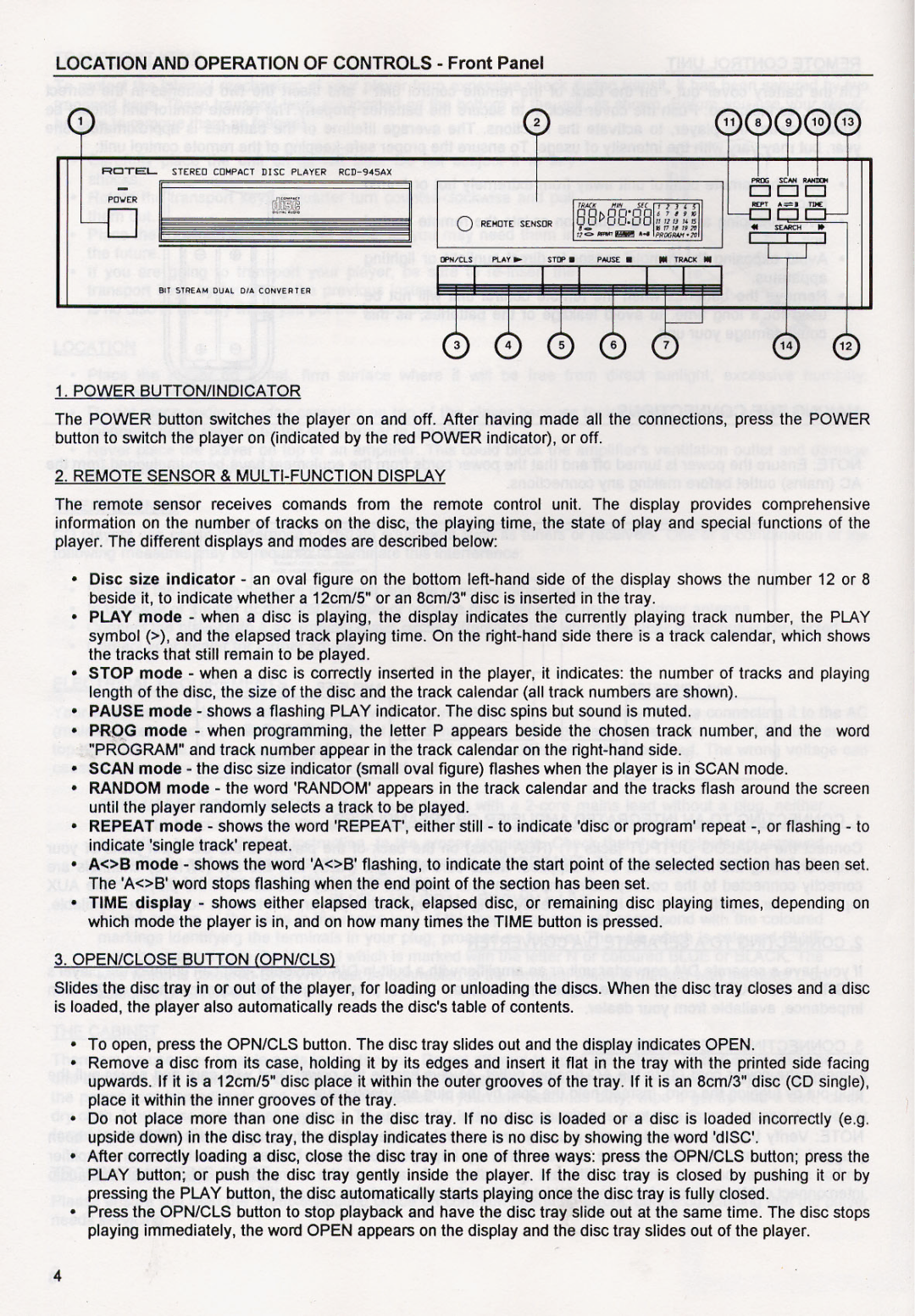 Rotel RCD-945AX manual 