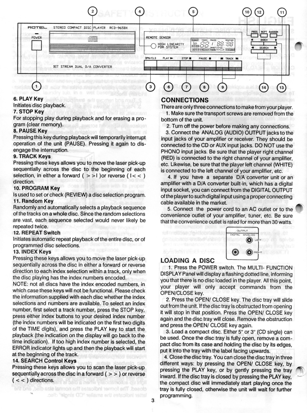 Rotel RCD-965BX manual 