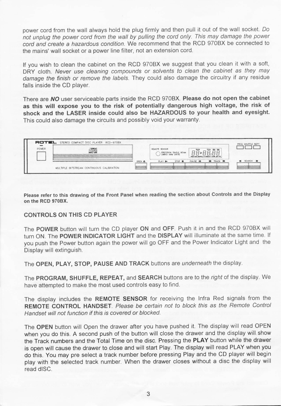 Rotel RCD 970BX manual 