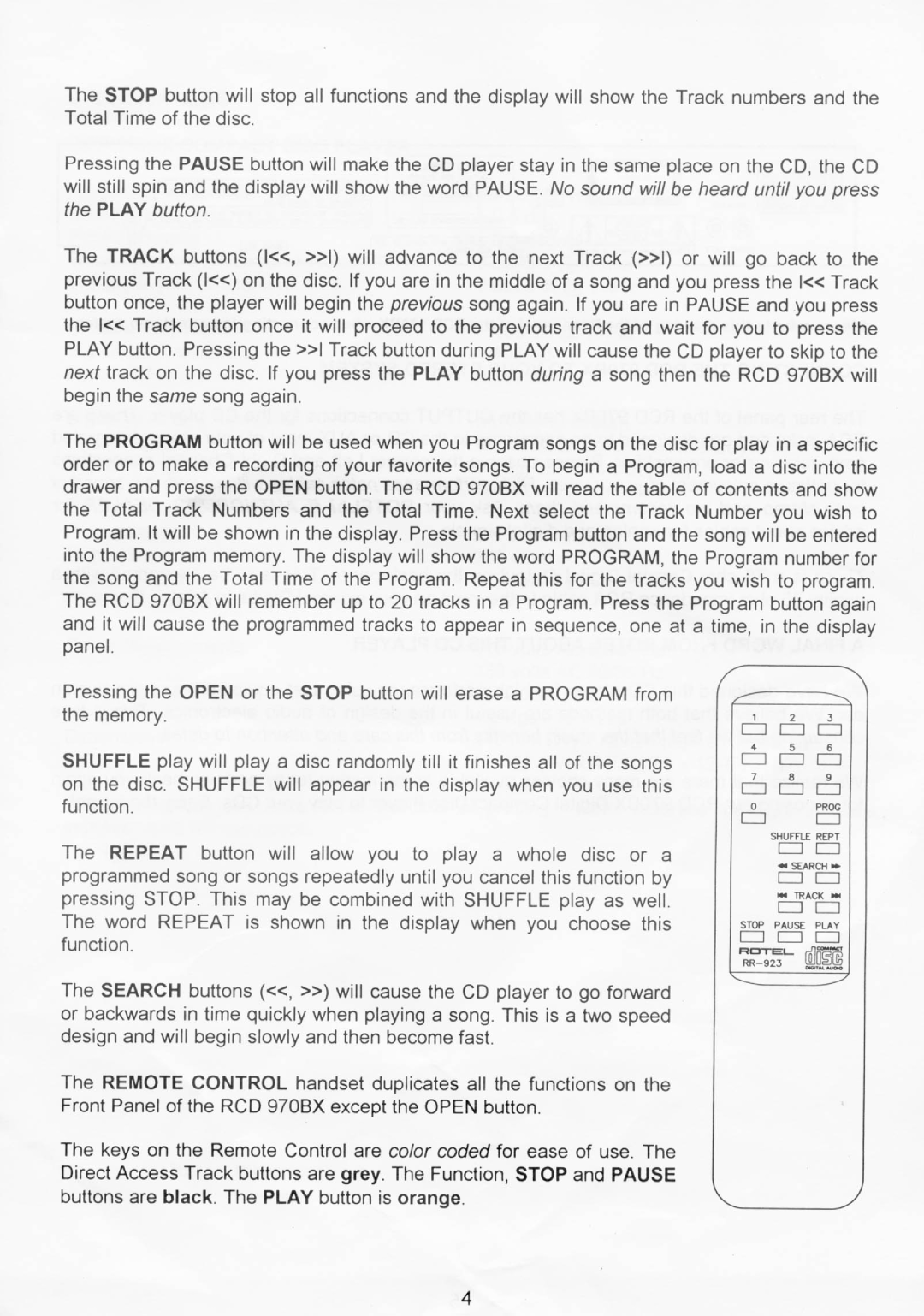 Rotel RCD 970BX manual 