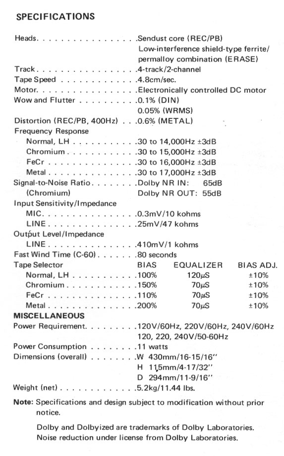 Rotel RD-1001 manual 