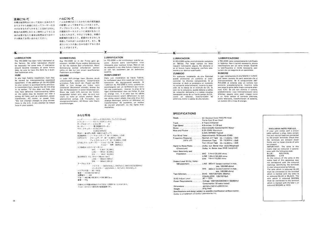 Rotel RD-2000 manual 