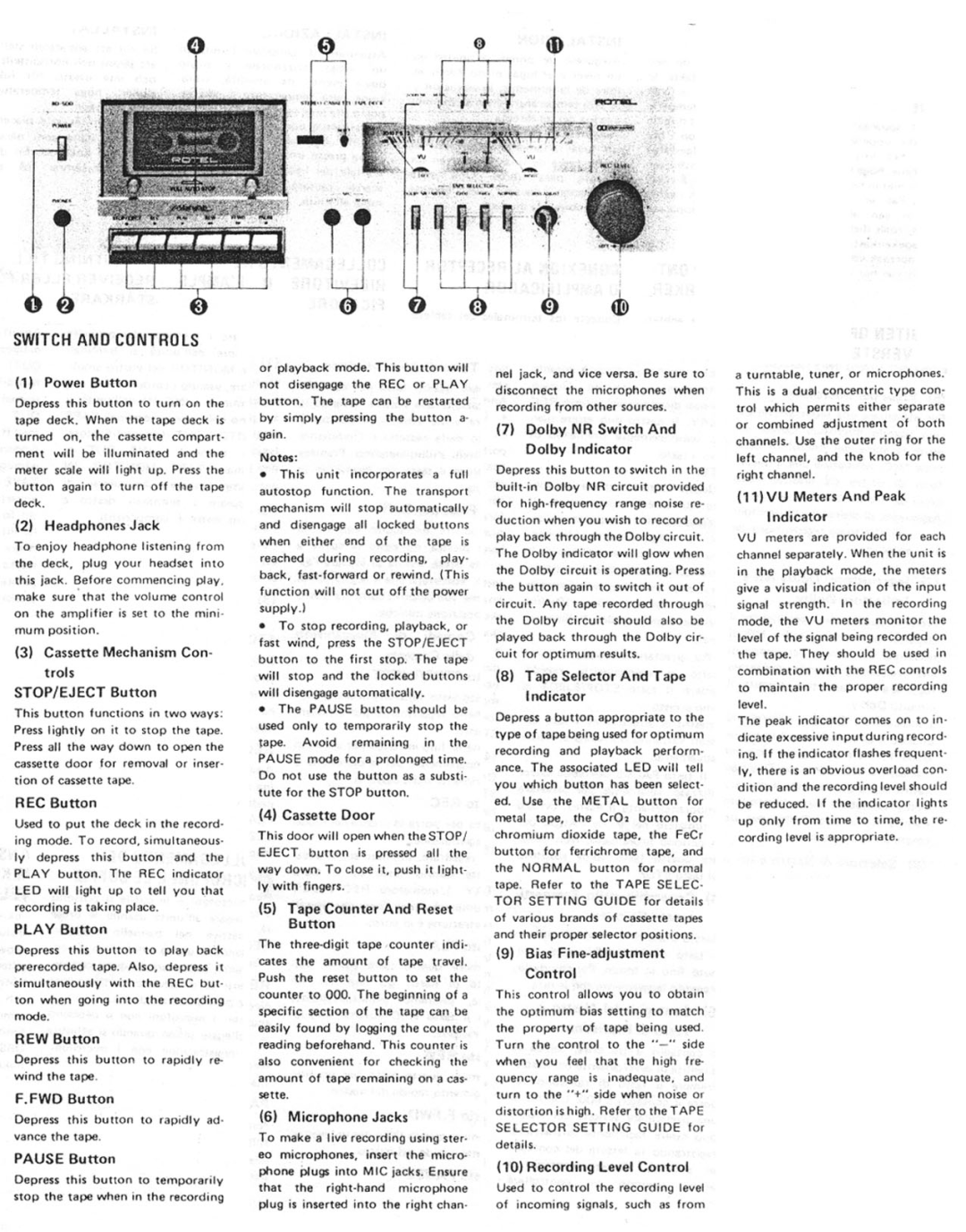 Rotel RD-500 manual 