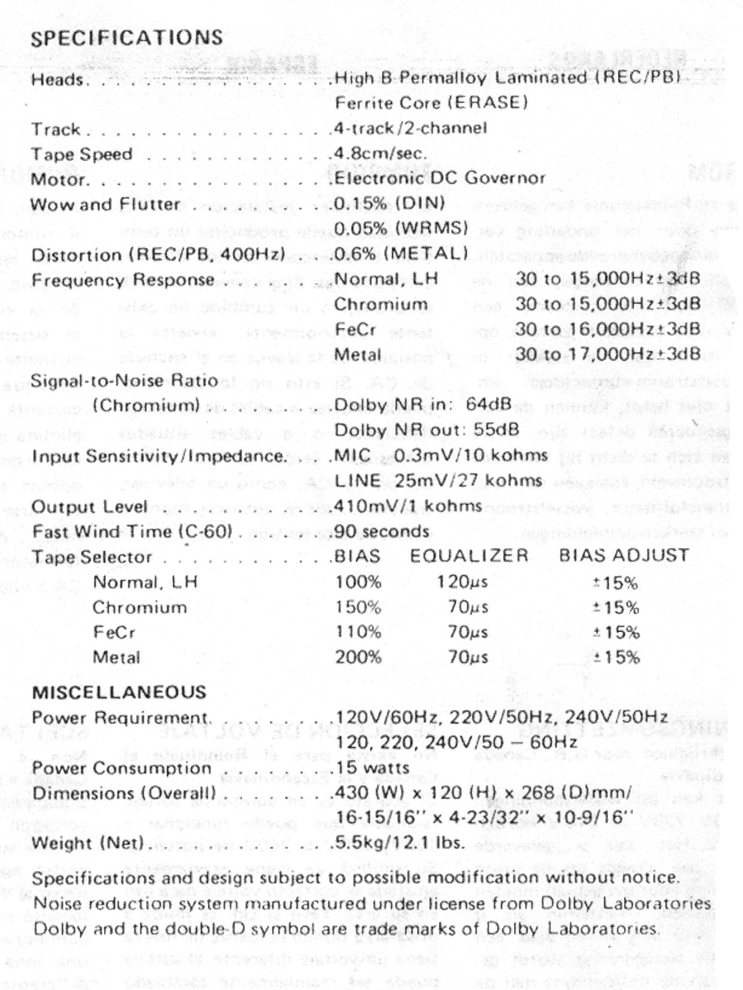 Rotel RD-500 manual 