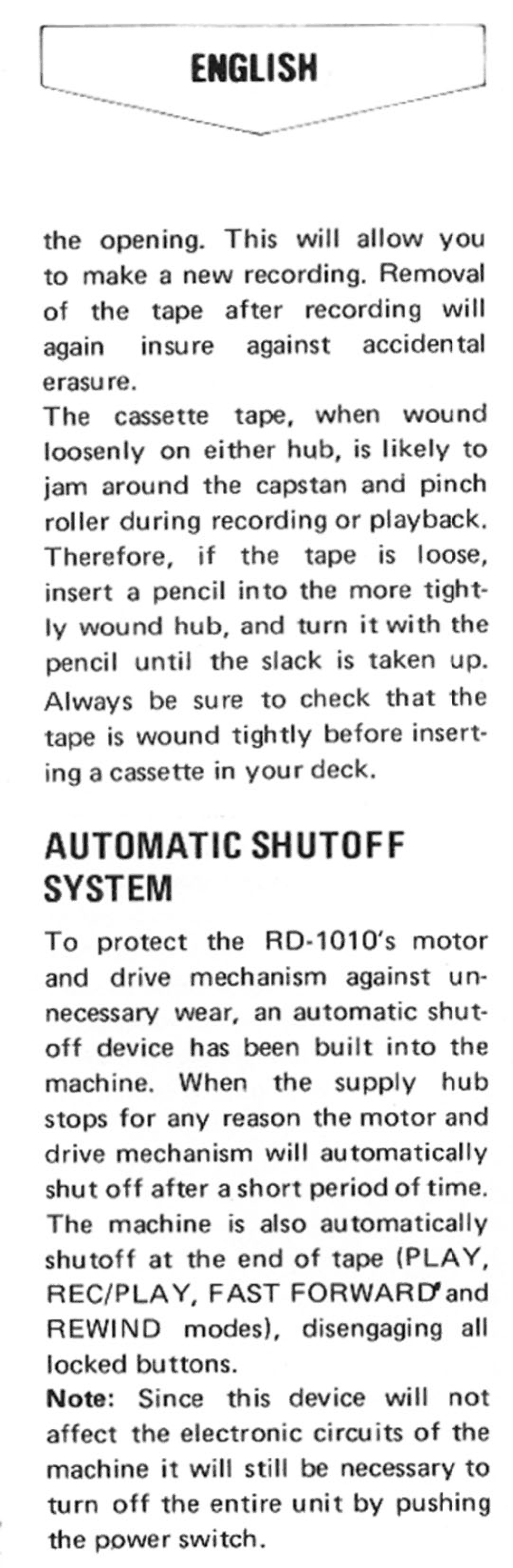 Rotel RD1010 manual 