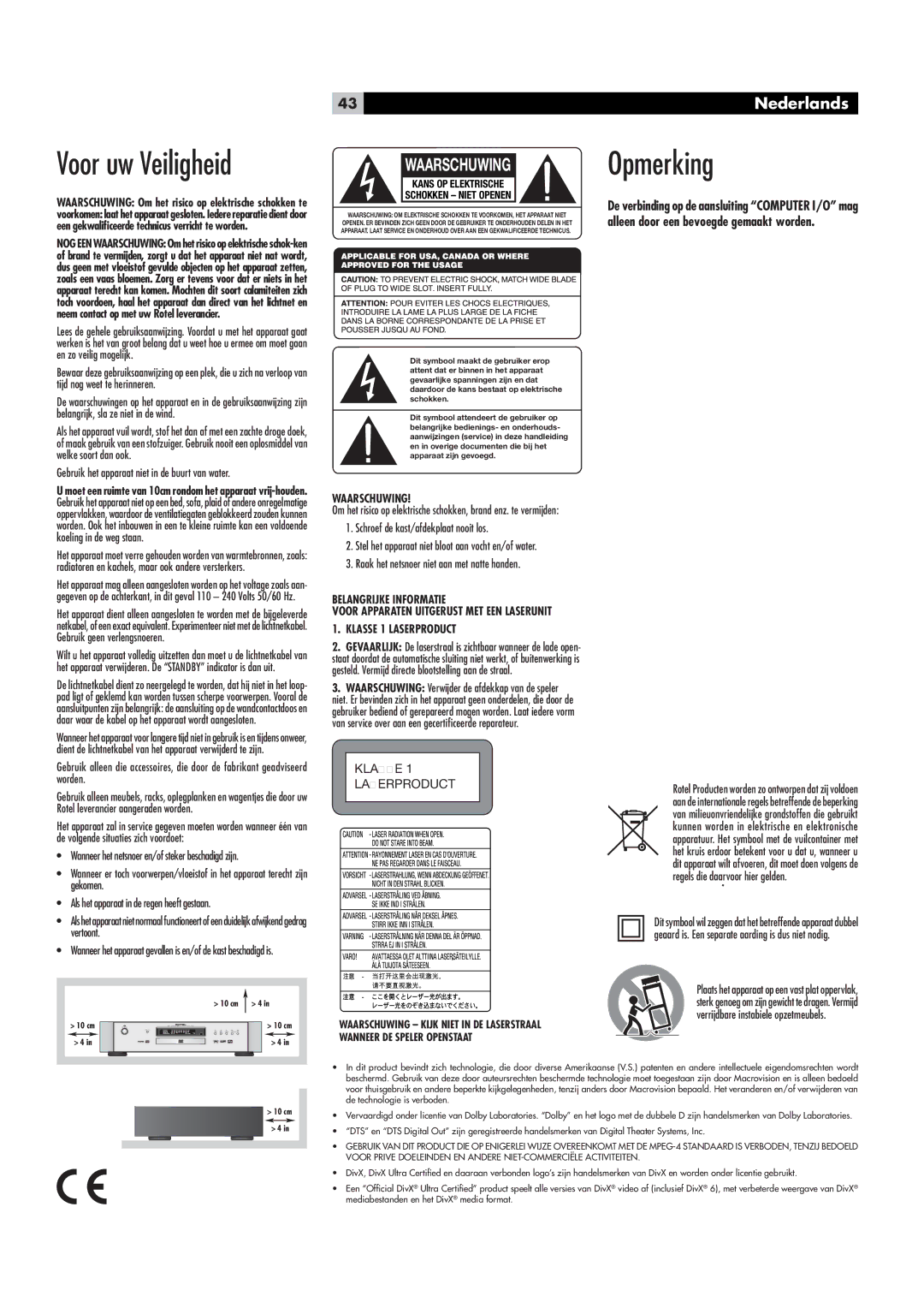 Rotel RDV-1062 manual œœÀÊÕÜÊ6iˆˆ…iˆ`, «“iÀŽˆ˜,     