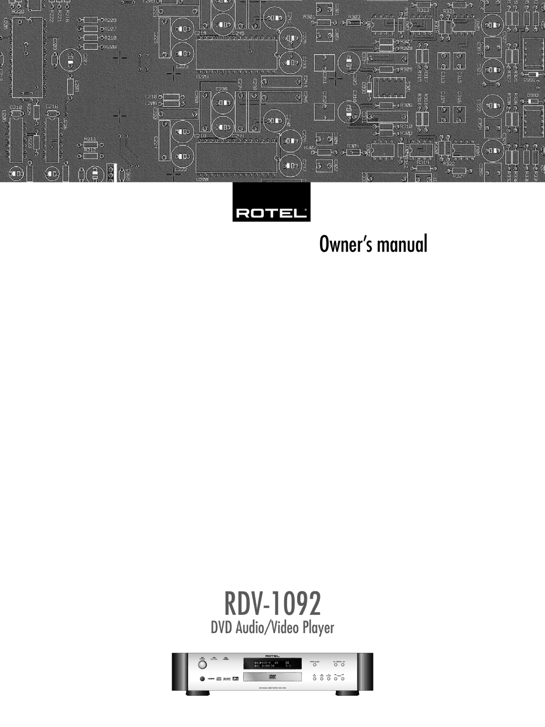 Rotel RDV-1092 owner manual 