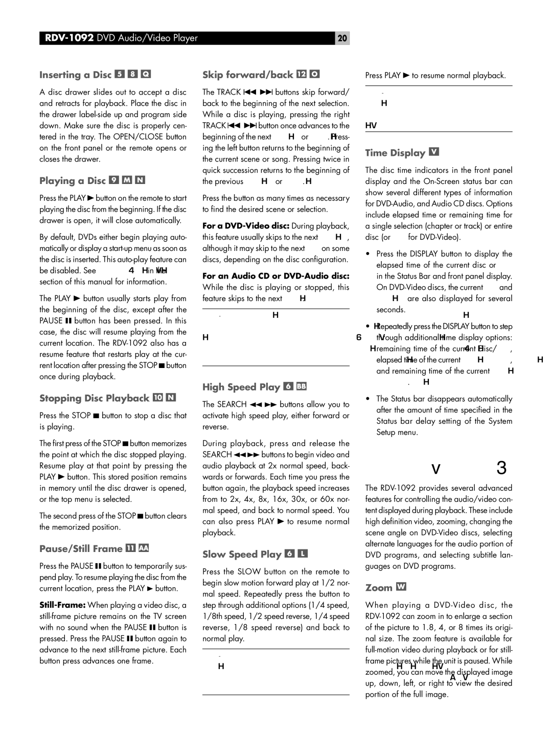 Rotel RDV-1092 owner manual Advanced Features 