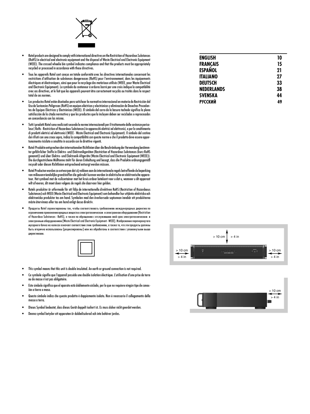 Rotel owner manual Power Amplifier RKB-250 