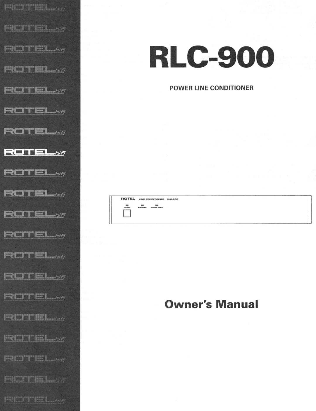 Rotel RLC-900 manual 