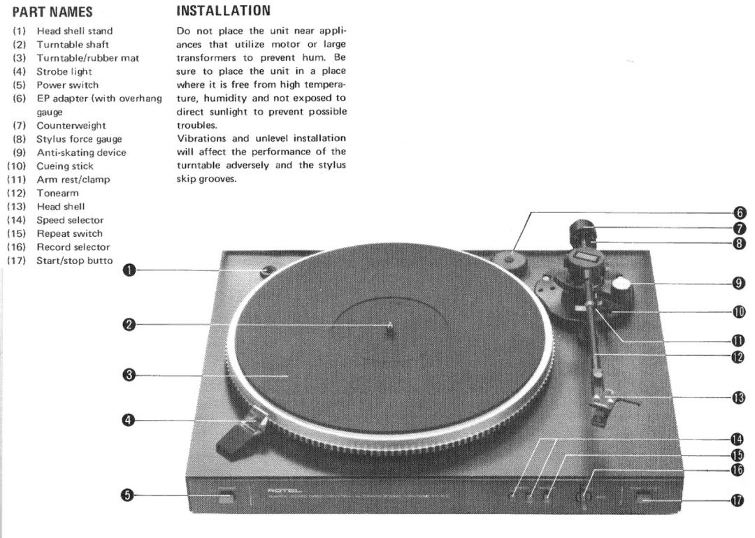 Rotel RP-1010 manual 