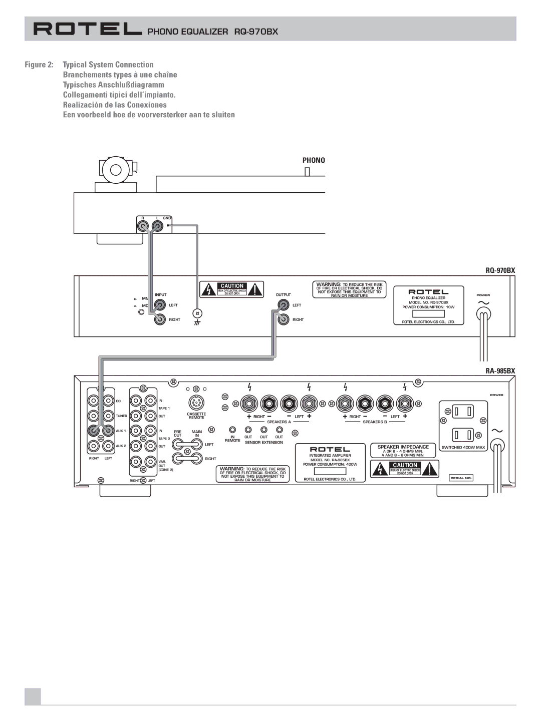 Rotel RQ-970BX owner manual Phono 