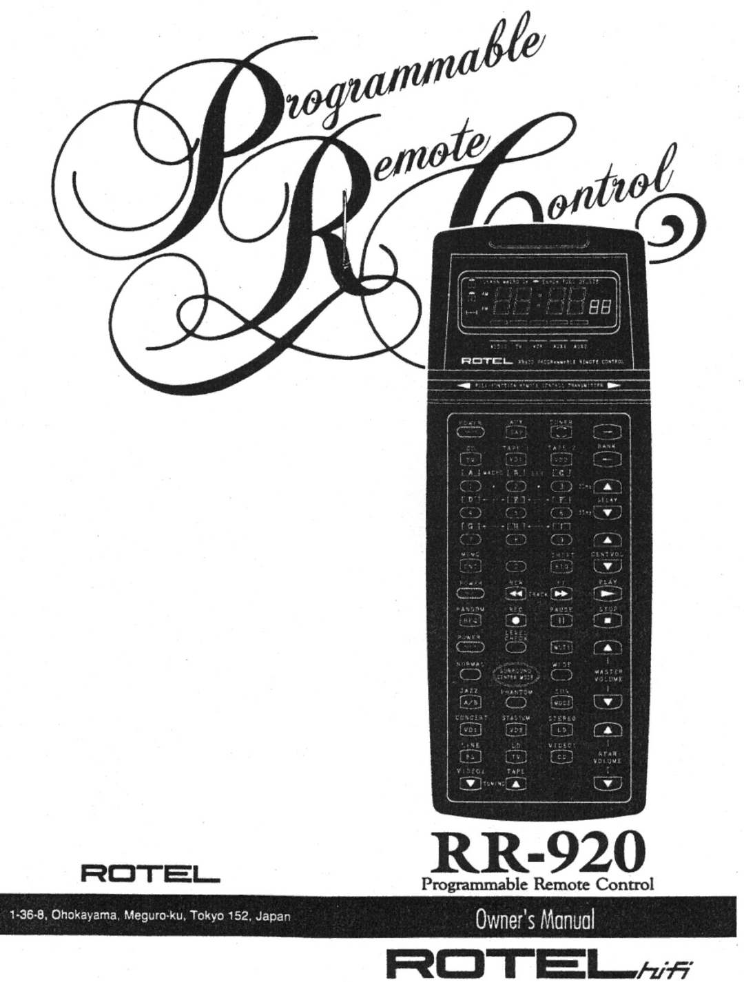 Rotel RR-920 manual 