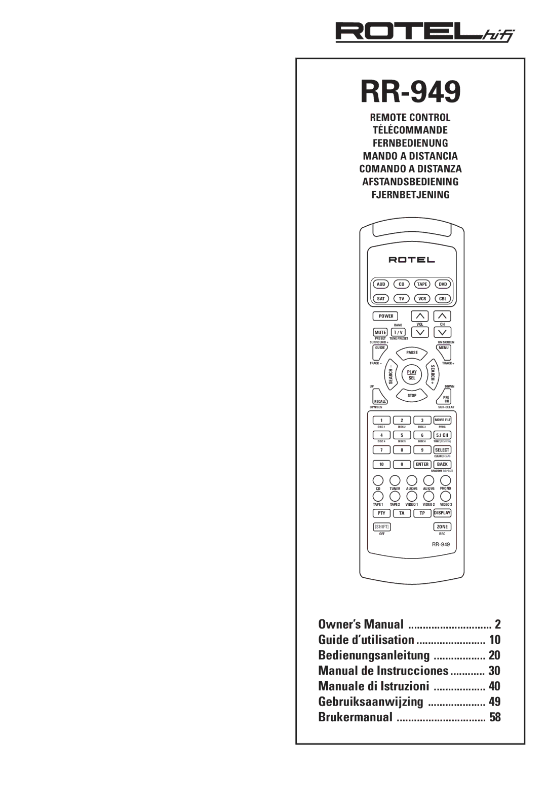 Rotel RR-949 owner manual 