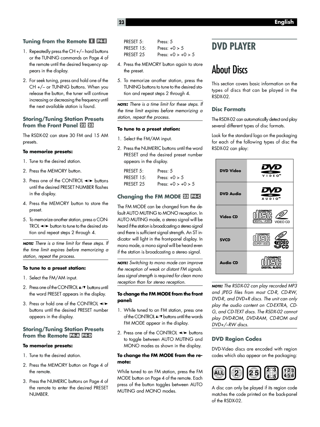 Rotel RSDX-02 owner manual About Discs 