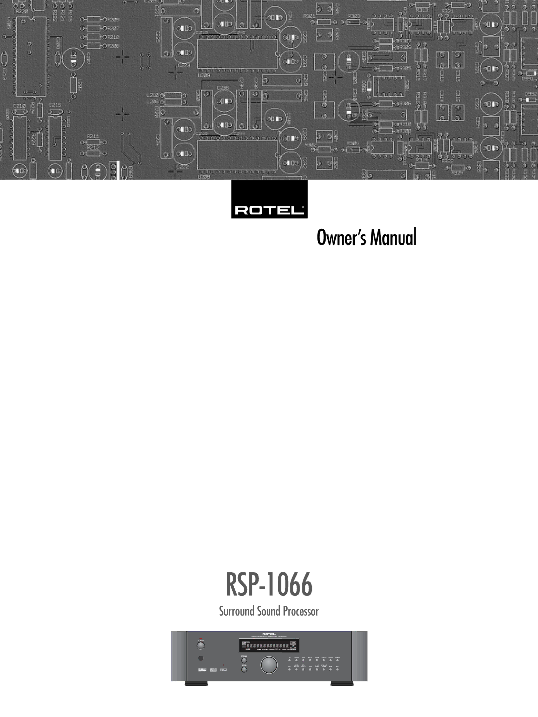 Rotel RSP-1066 owner manual 