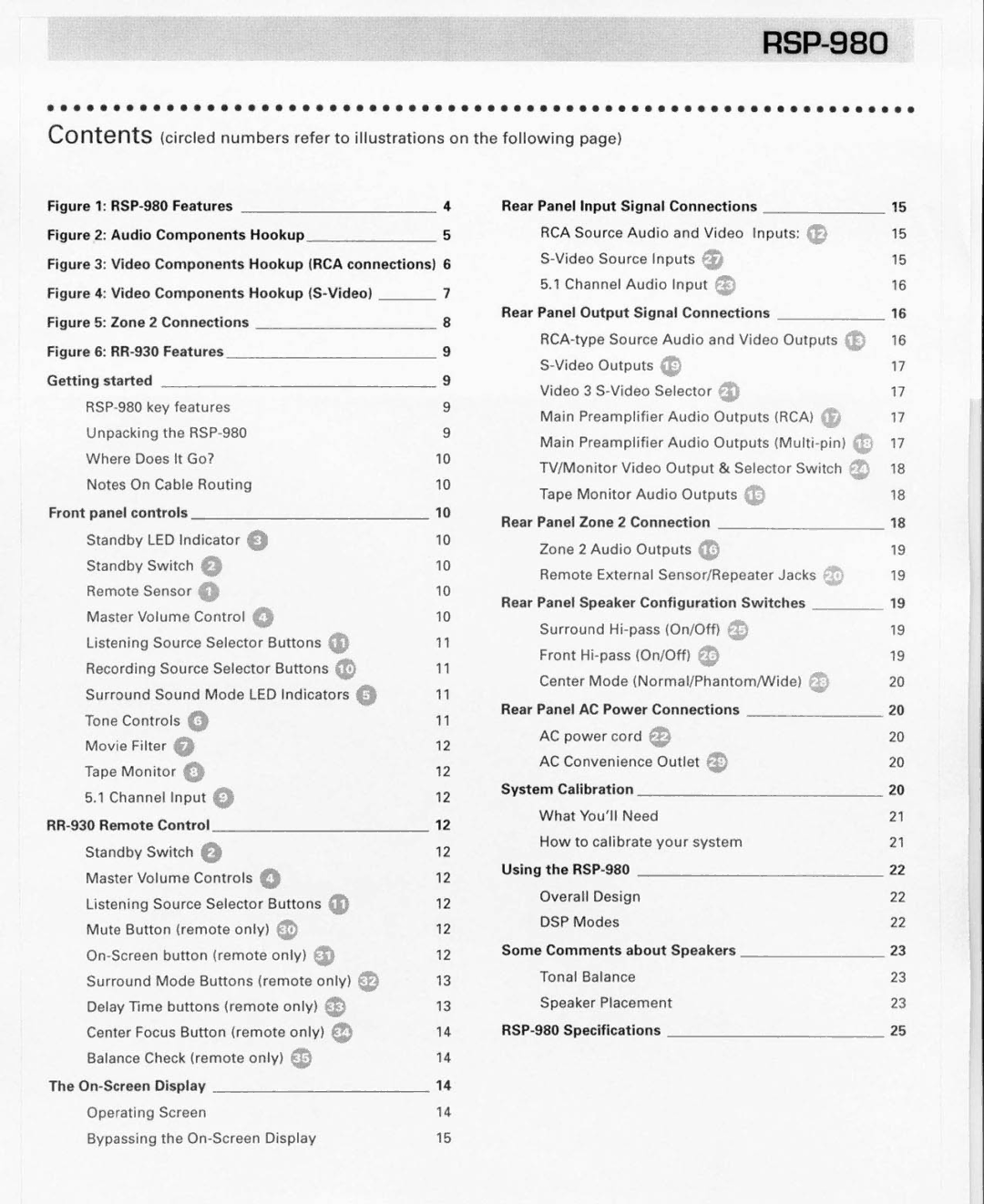 Rotel RSP980, RSP-980 manual 