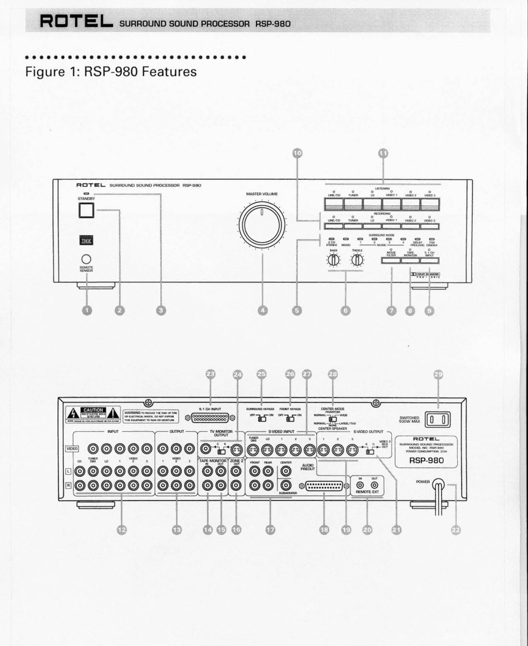 Rotel RSP-980, RSP980 manual 