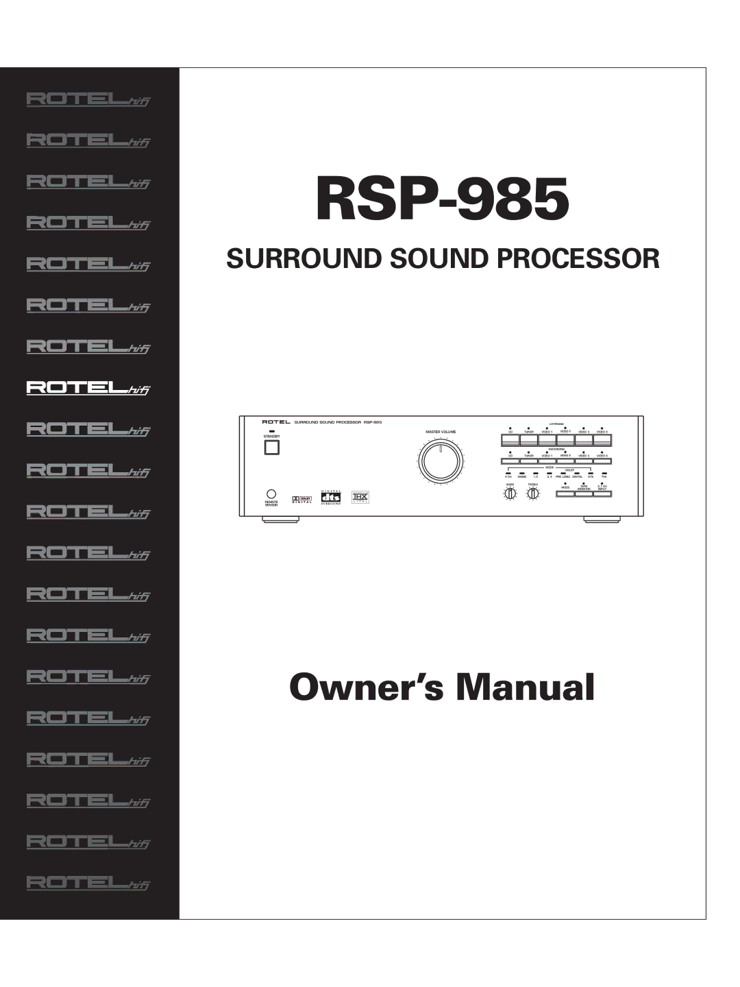 Rotel RSP-985 owner manual 