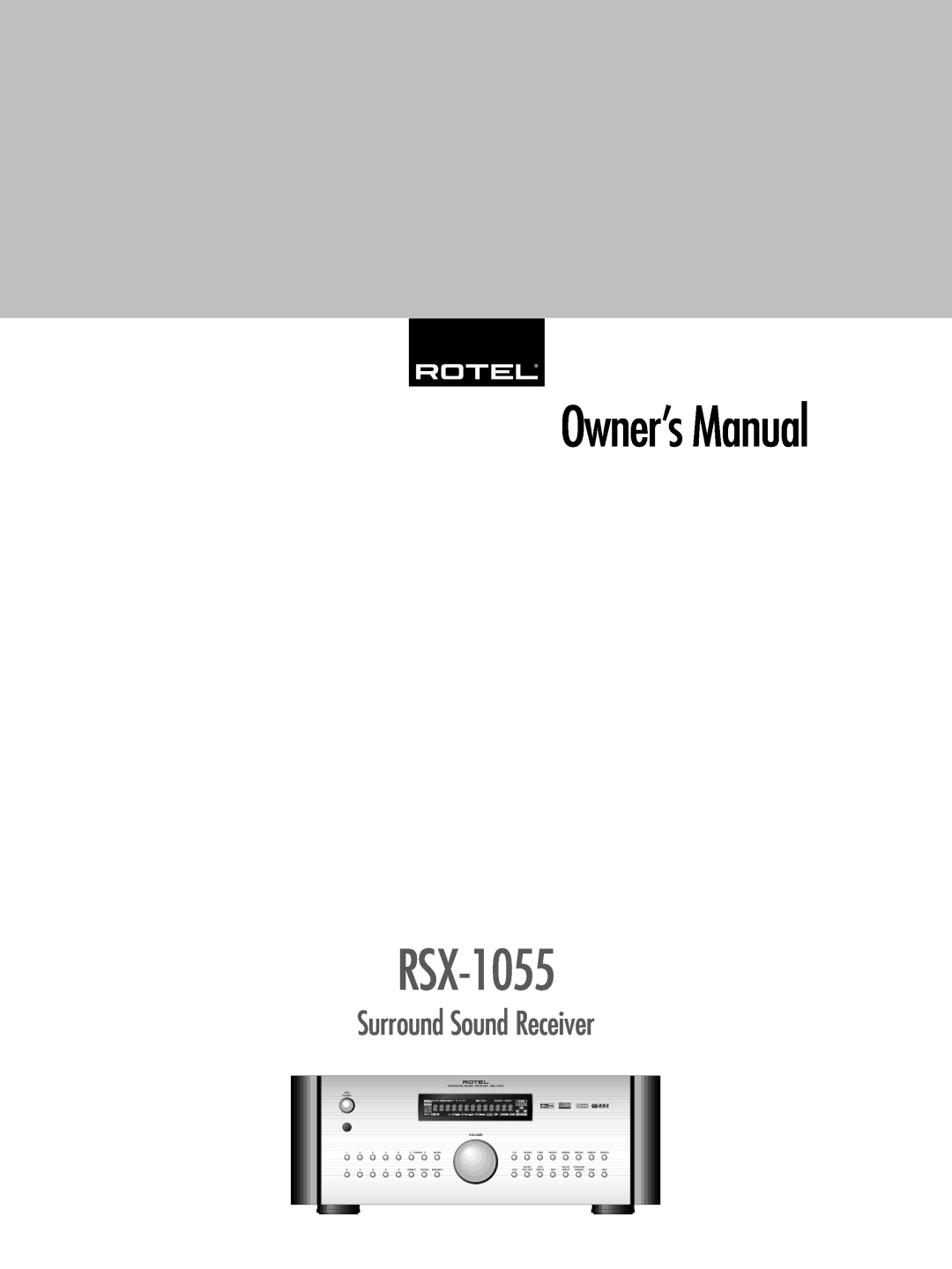 Rotel RSX-1055 manual Bedienungsanleitung Gebruiksaanwijzing, Bruksanvisning, Surround Receiver, Volume 