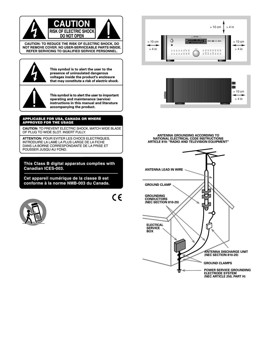 Rotel RSX-1056 owner manual 10 cm 