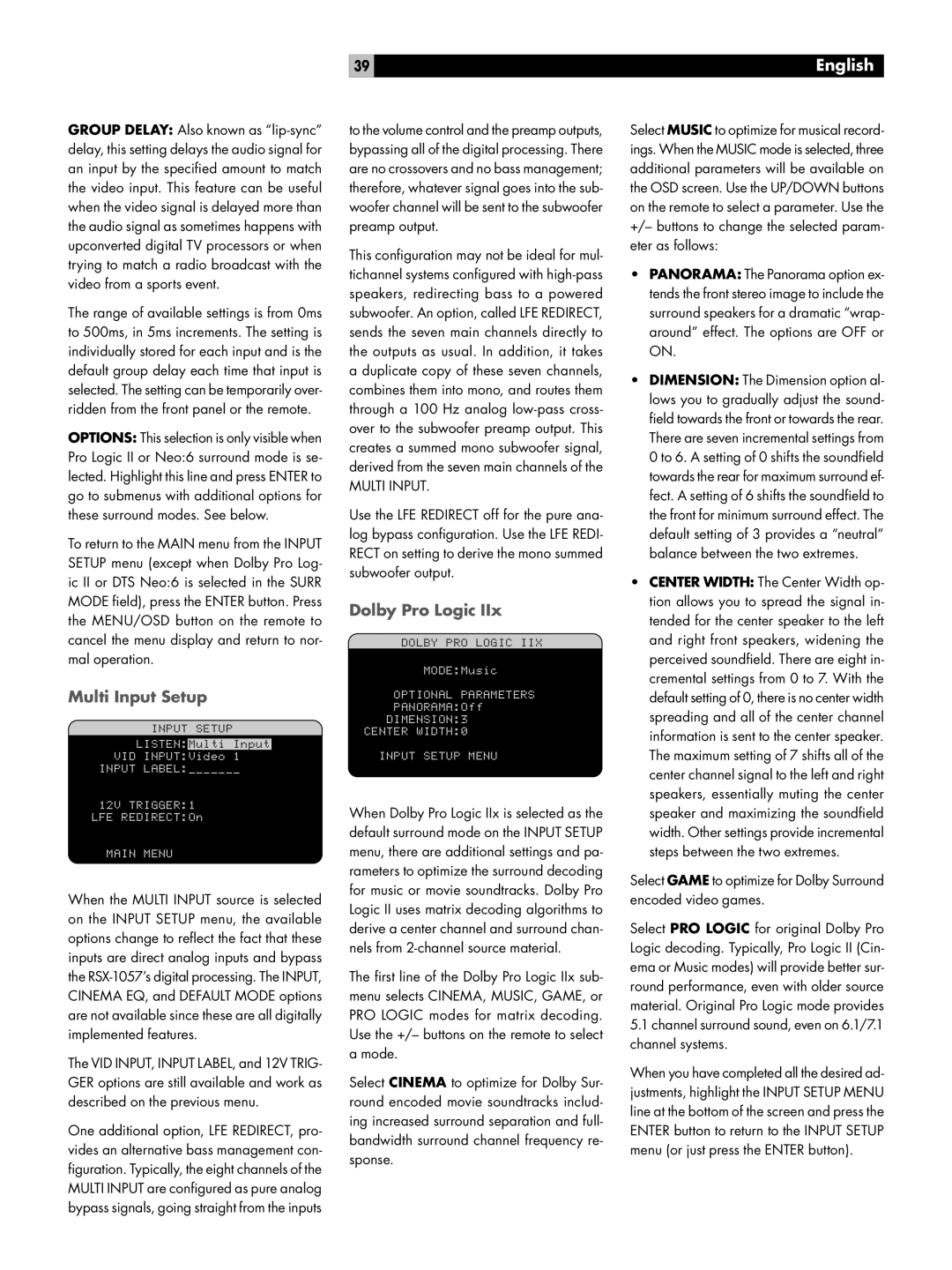 Rotel RSX-1057 owner manual Multi Input Setup 