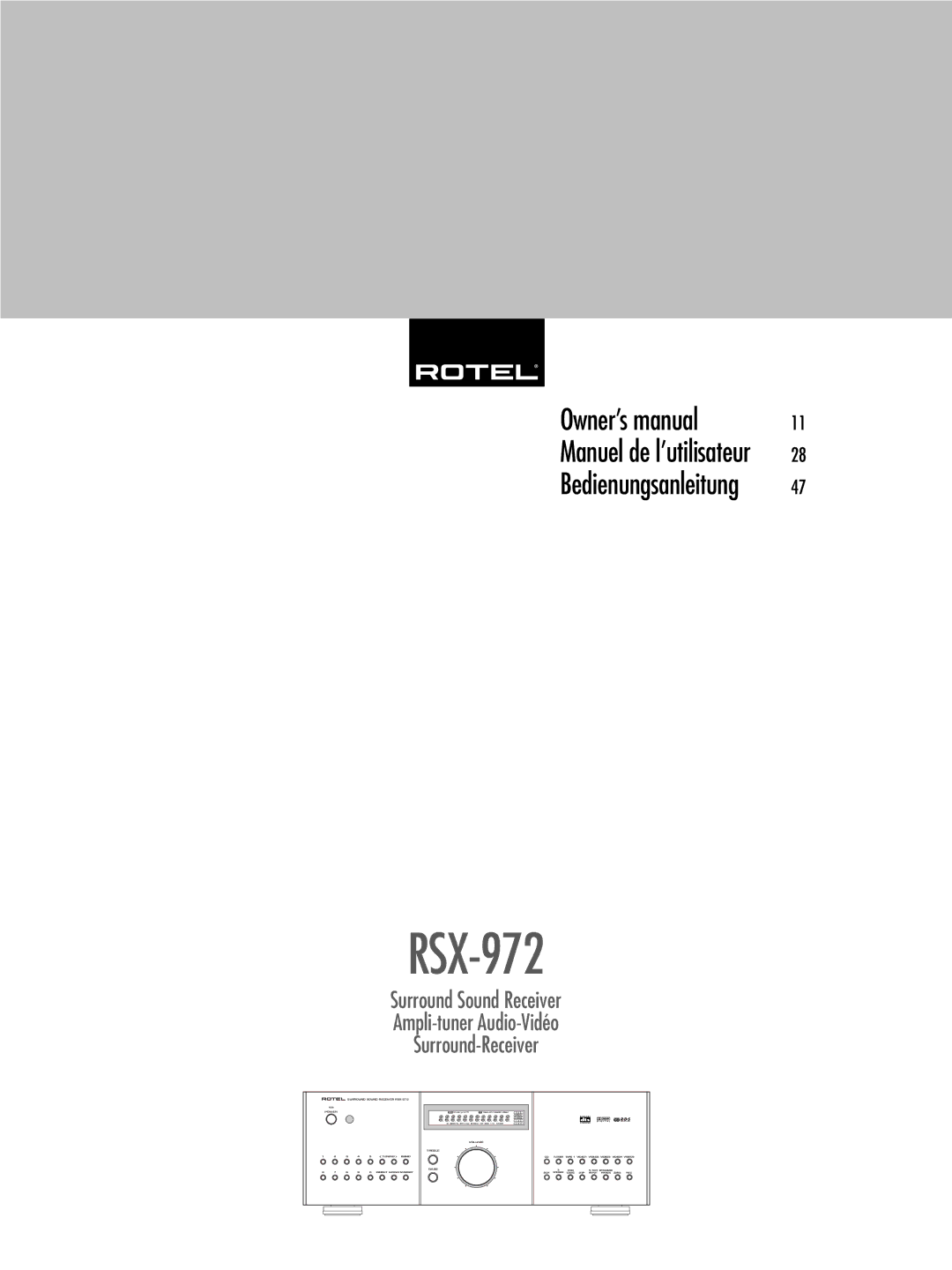 Rotel RSX-972 owner manual 