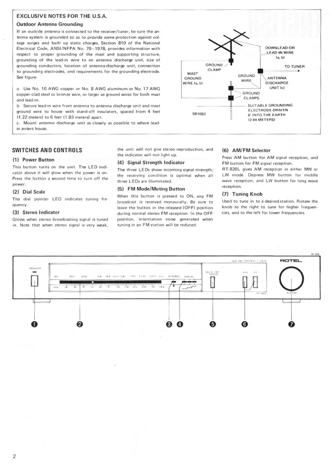 Rotel RT-820L manual 