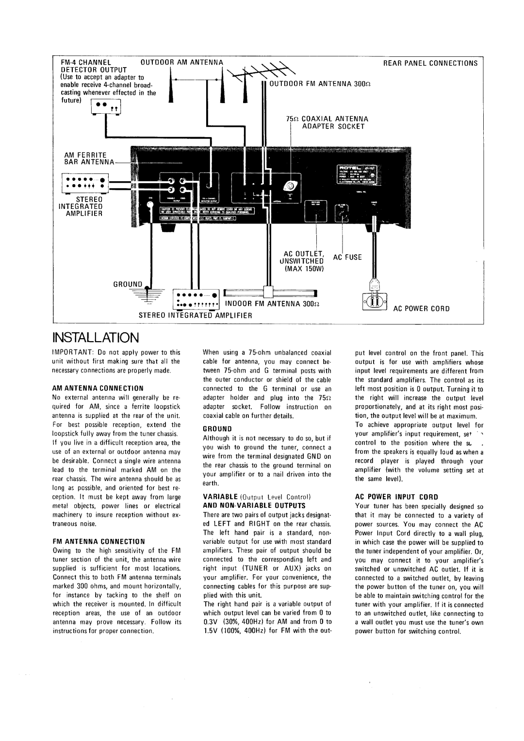 Rotel RT-824 manual 