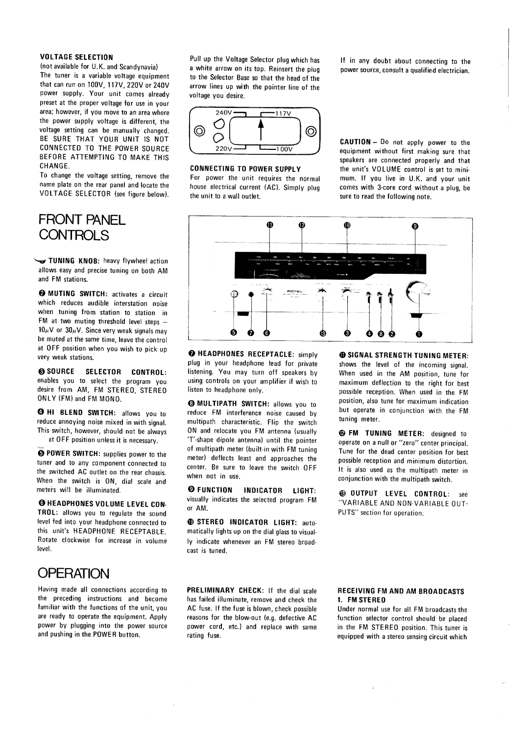 Rotel RT-824 manual 