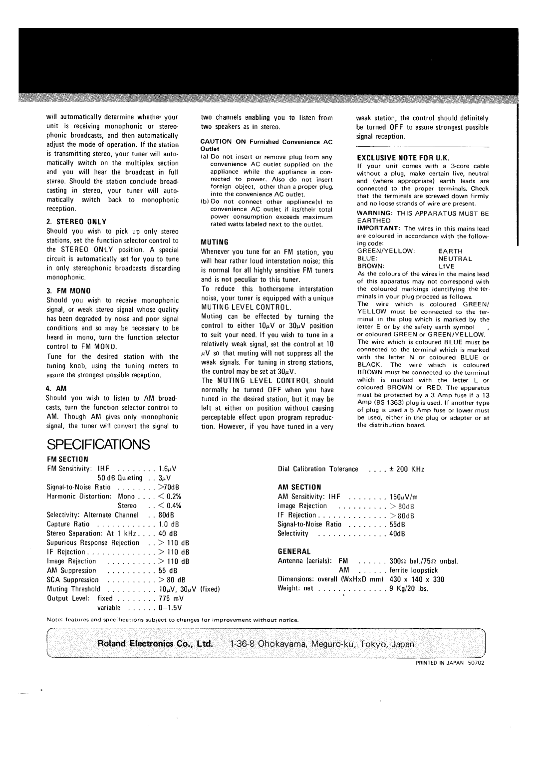 Rotel RT-824 manual 