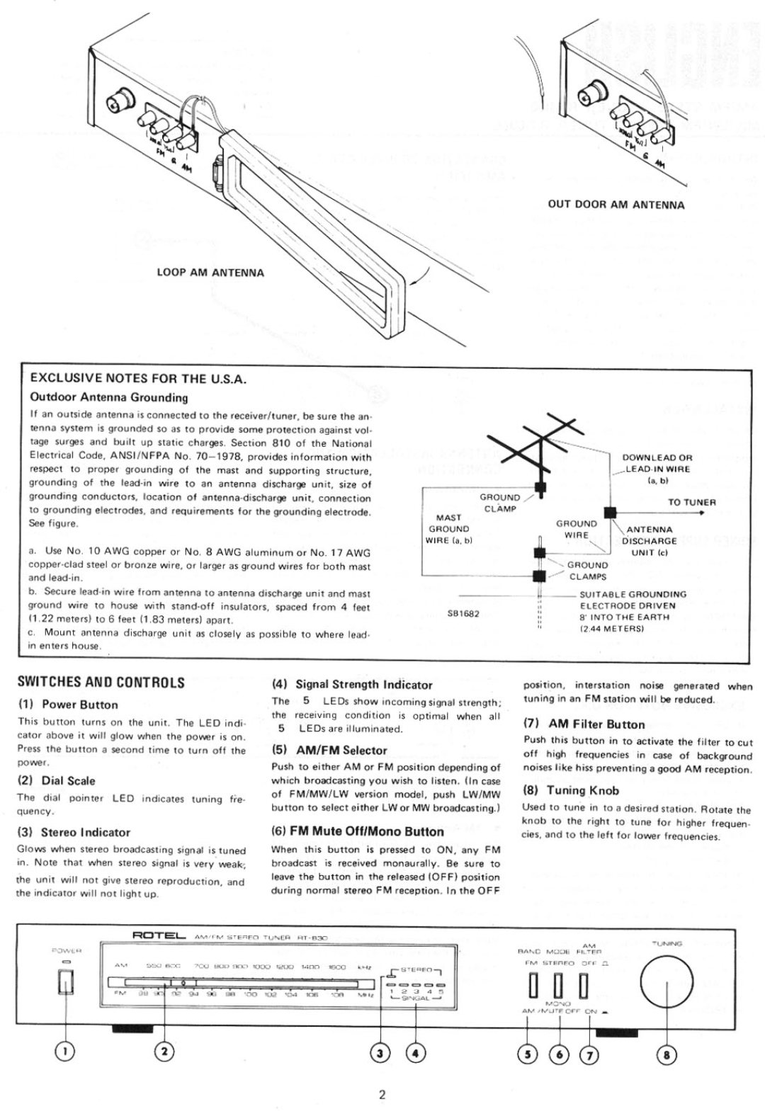 Rotel RT-830L manual 