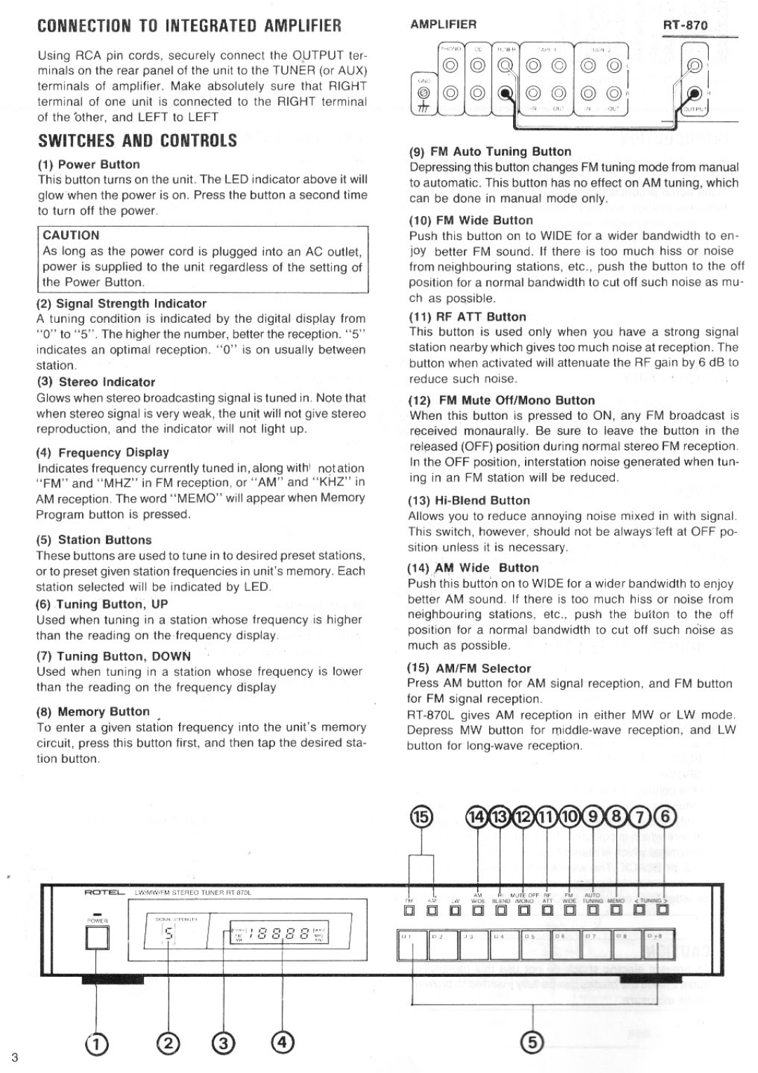 Rotel RT-870L manual 