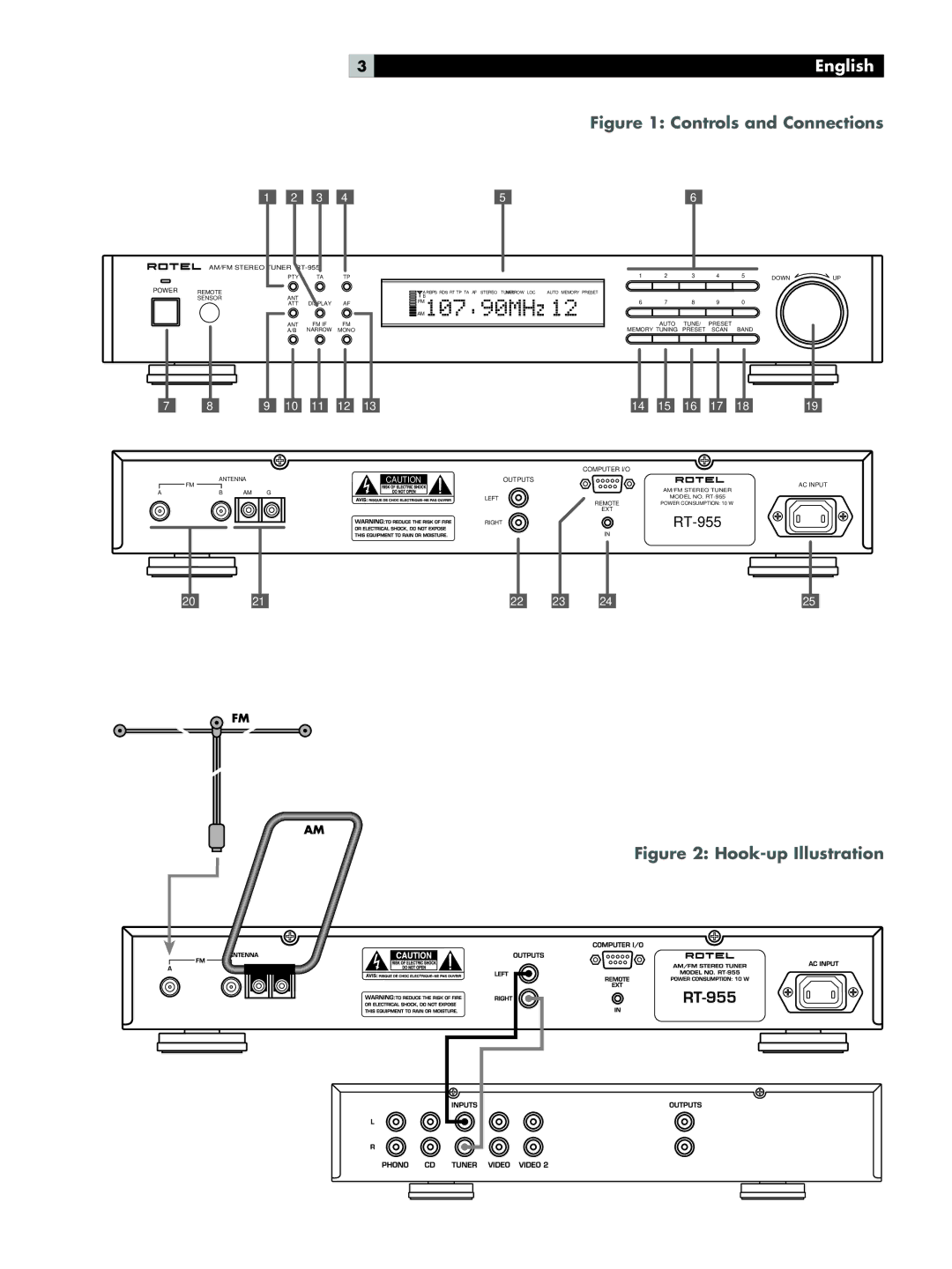 Rotel RT-955 owner manual English 