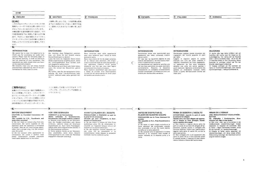 Rotel RT2100 manual 